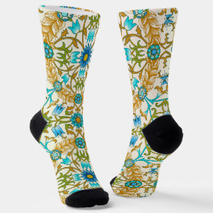Vine by William Morris, Vintage Textile Art Socks