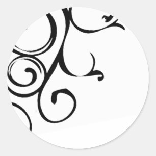 Vine design classic round sticker