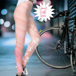 Vine & Flower Scroll Over Peach and Pink Spiralled Leggings<br><div class="desc">These full length pastel leggings feature a white vine and floral design along the left leg over shades of pastel pink and peach spirals. You can also add this design, where it fits appropriately, to other party products shown in the TRANSFER scroll bar such as the water bottle or one...</div>