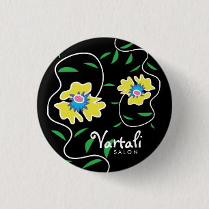 Vine Flower Vartali Round Button