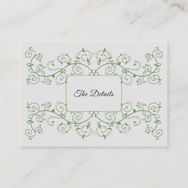 Vine Heart Trellis Light Grey  Enclosure Card (Back)