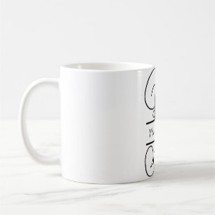 Vine Monogram Coffee Mug, Split Letter Monogram B Mug