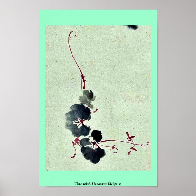 Vine with blossoms Ukiyo-e. Poster (Front)