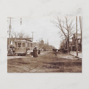 Vineland NJ, Landis Ave, Trolley, Scene, c1910 Postcard