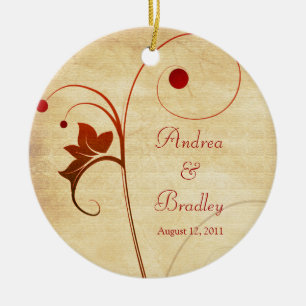 Vines & Berries Wedding or Anniversary Ornament