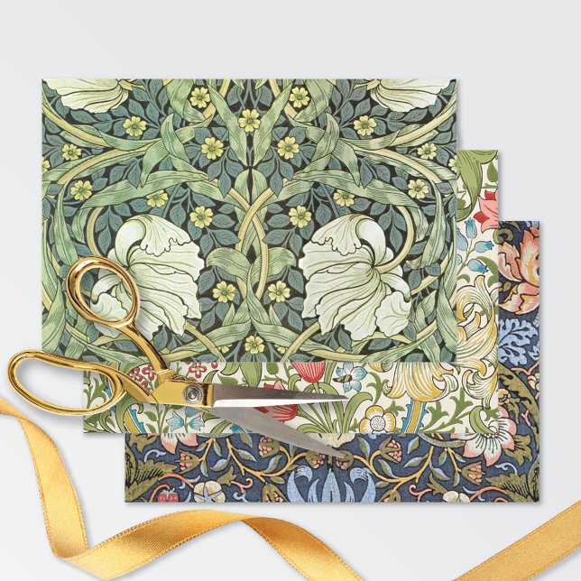 Vines, Birds, Pimpernel William Morris Patterns Wrapping Paper Sheet (Creator Uploaded)