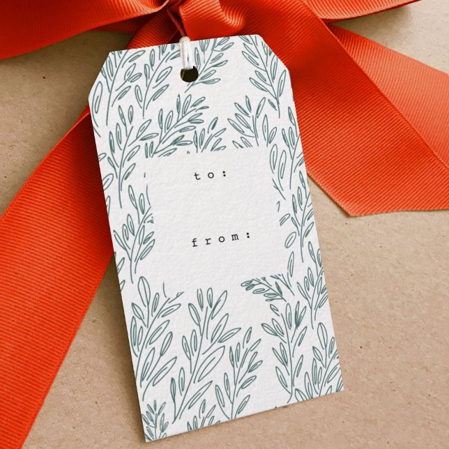 Vines Gift Tags (Hand-drawn growing vines gift tag.)