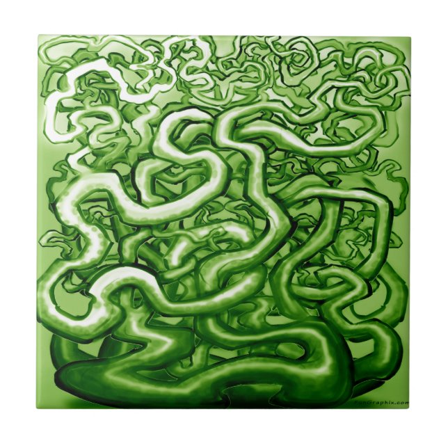 Vines GREEN Tile (Front)