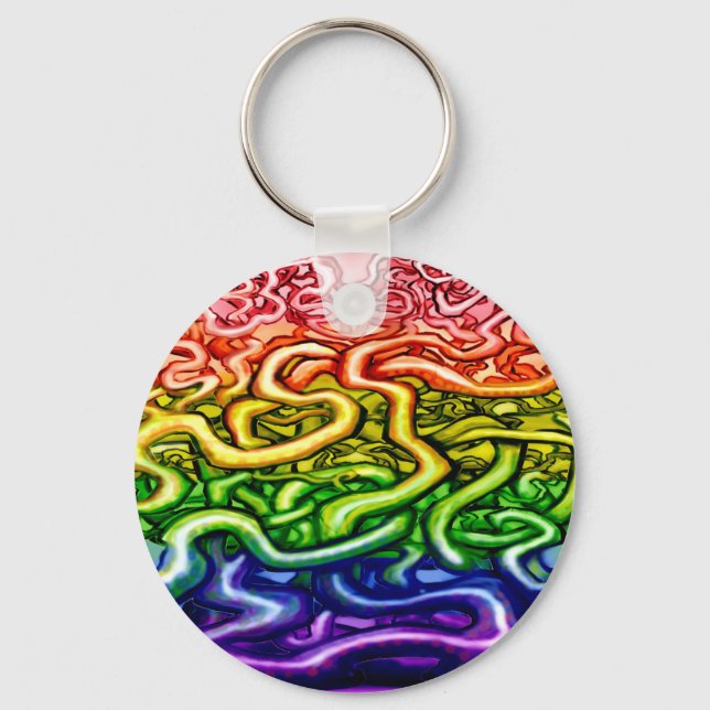 Vines LGBQT Rainbow Key Ring (Front)