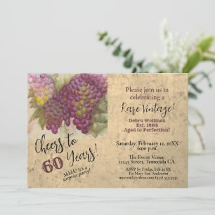 Vineyard 60th Surprise Party Aged to Perfection Invitation