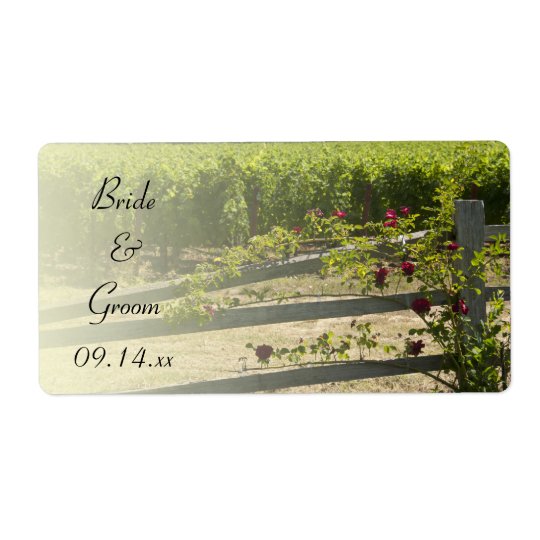 Vineyard and Rose Fence Wedding Favour Tags Shipping Label
