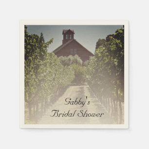 Vineyard and Rustic Red Barn Bridal Shower Napkin