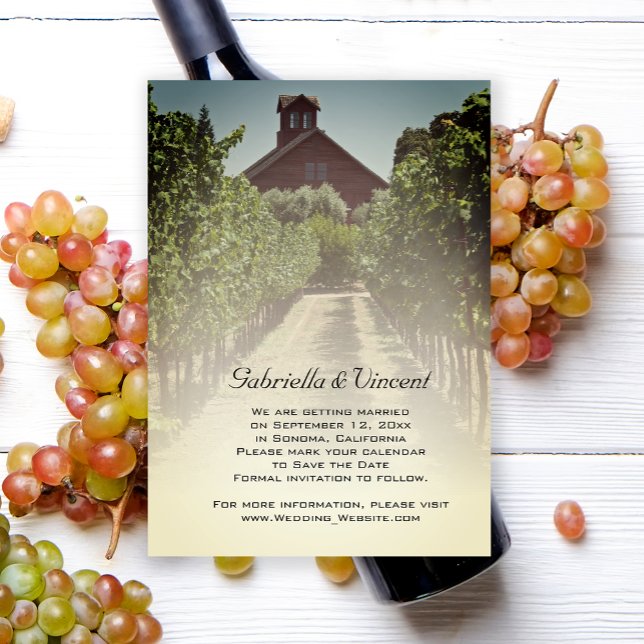 Vineyard and Rustic Red Barn Wedding Save the Date (Creator Uploaded)