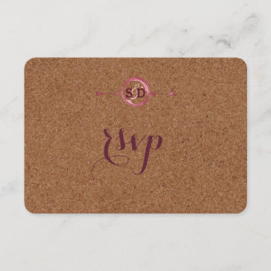 Vineyard Cork Stains Red Wine Wedding RSVP