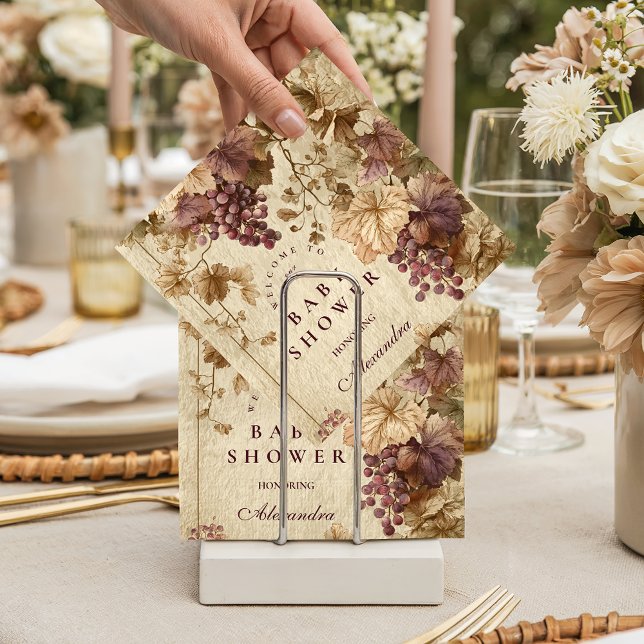 Vineyard Grape Floral Baby Shower Napkin (Creator Uploaded)