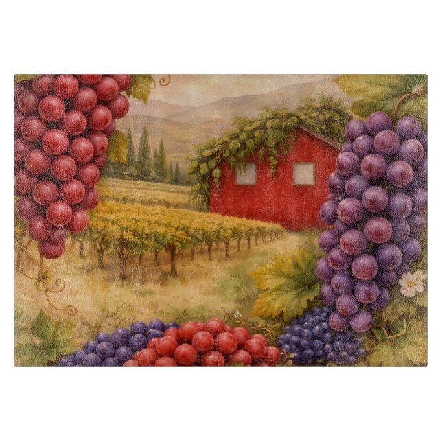 Vineyard Grapes Cutting Board | Wine Gift (Front)