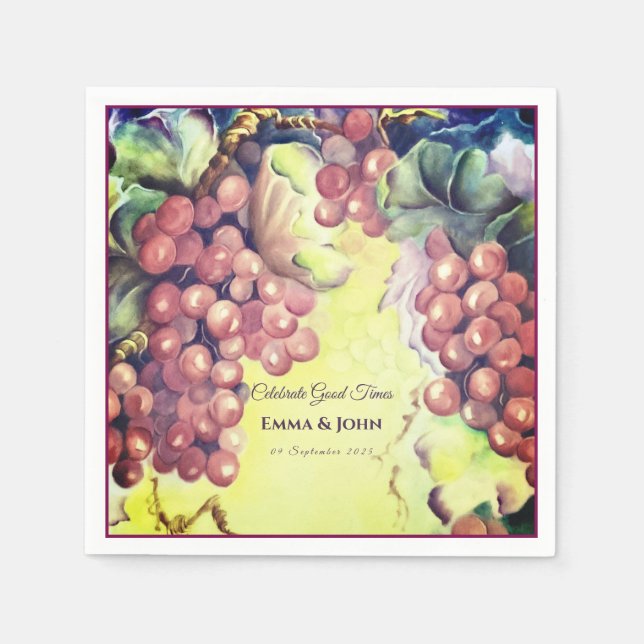 Vineyard Grapes Napkins — Wine Tasting & Gathering (Front)