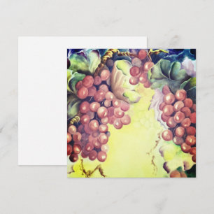Vineyard Grapes Watercolor Greeting Card Wine