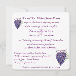Vineyard Grapes Wedding Invitation