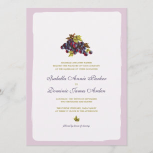 Vineyard Grapes Wedding Invitation Card
