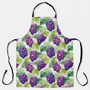 Vineyard Harvest Grapes – Watercolor Purple Grapes Apron