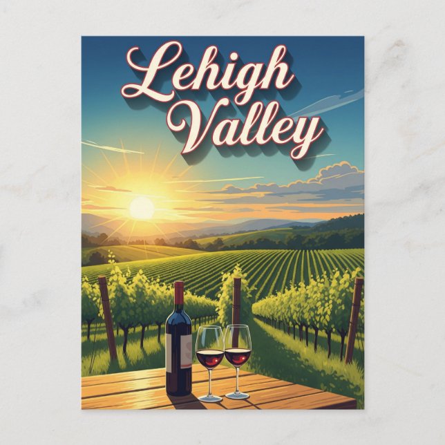 Vineyard in Lehigh Valley Pennsylvania Travel Postcard (Front)