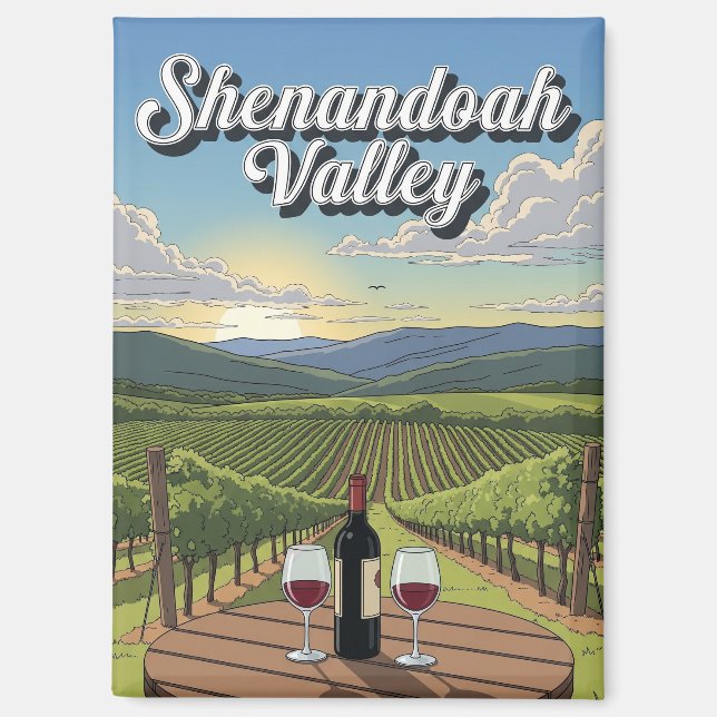 Vineyard in Virginia Shenandoah Valley Postcard Magnet (Front)