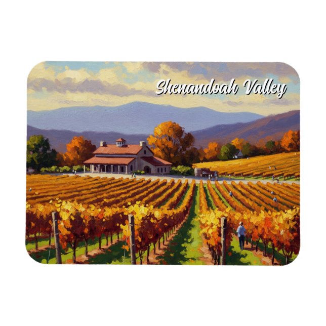 Vineyard in Virginia Shenandoah Valley Postcard Magnet (Horizontal)