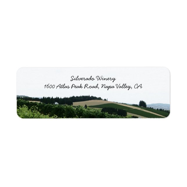Vineyard Landscape Winery Address Mailing Shipping (Front)