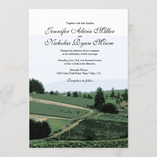 Vineyard Landscape Winery Wedding Invitation