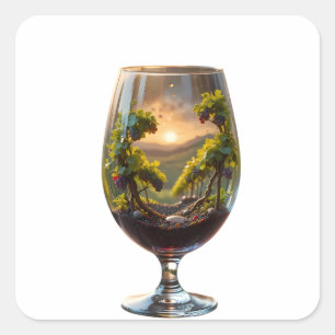 Vineyard Reflections in a Chalice of Nature Square Sticker