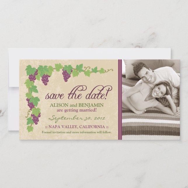 Vineyard Save the Date Announcement (Parchment) (Front)