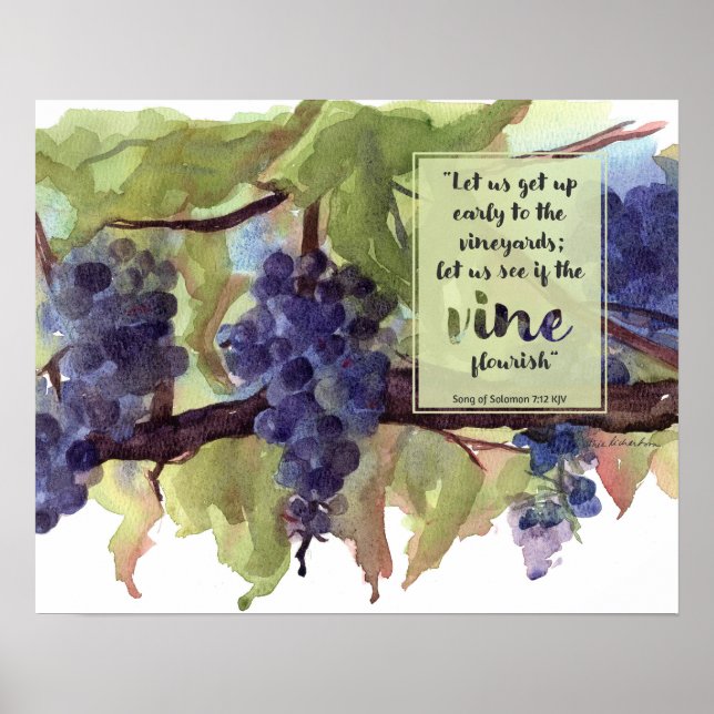 Vineyard Scripture Song of Solomon Merlot Wine Poster (Front)