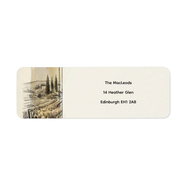 Vineyard Sketch Return Address Label (Front)