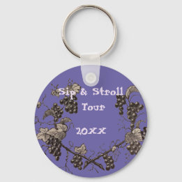 Vineyard Tour Sip & Stroll Girls Weekend Keepsake Key Ring