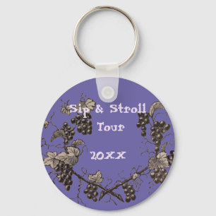 Vineyard Tour Sip & Stroll Girls Weekend Keepsake Key Ring
