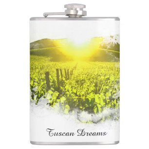 *~* Vineyard Tuscan Sunset  Italy AR21 Liquor Hip Flask