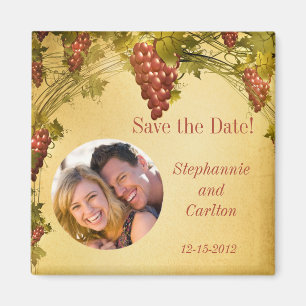 Vineyard Wedding Announcement Magnet