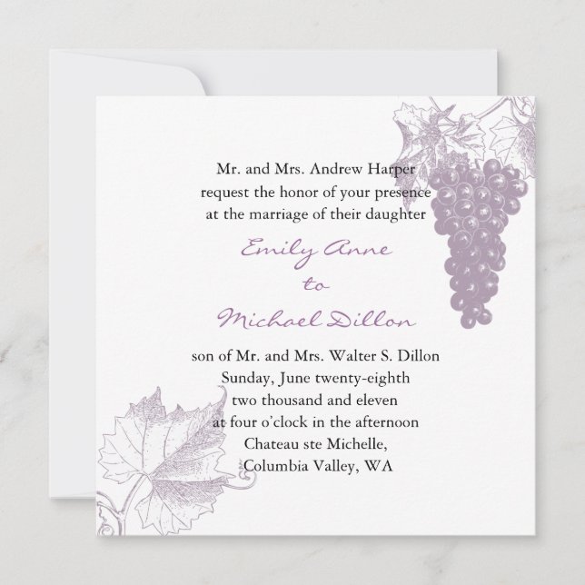 Vineyard Wedding Invitation (Front)