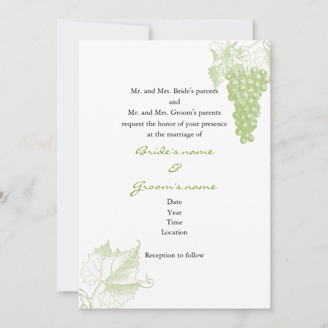 Vineyard Wedding Invitation (Front)