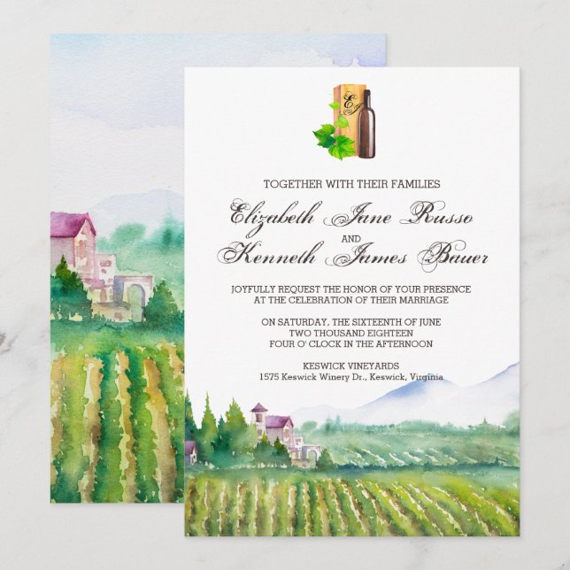 Vineyard Wedding Invitation (Front/Back)