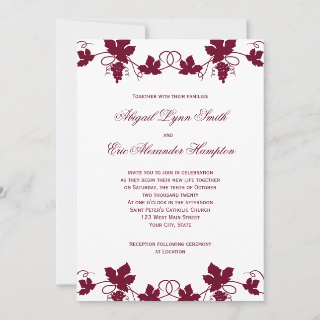Vineyard Wedding Invitations (Front)