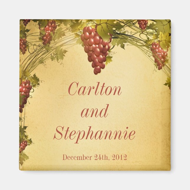 Vineyard Wedding Magnet Favour (Front)