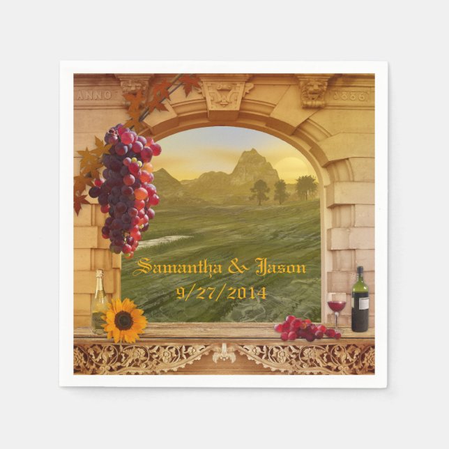 Vineyard Wedding or Thanksgiving Paper Napkins (Front)