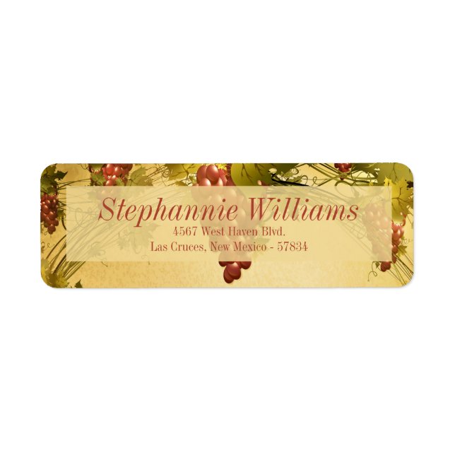Vineyard Wedding Return Address Label (Front)
