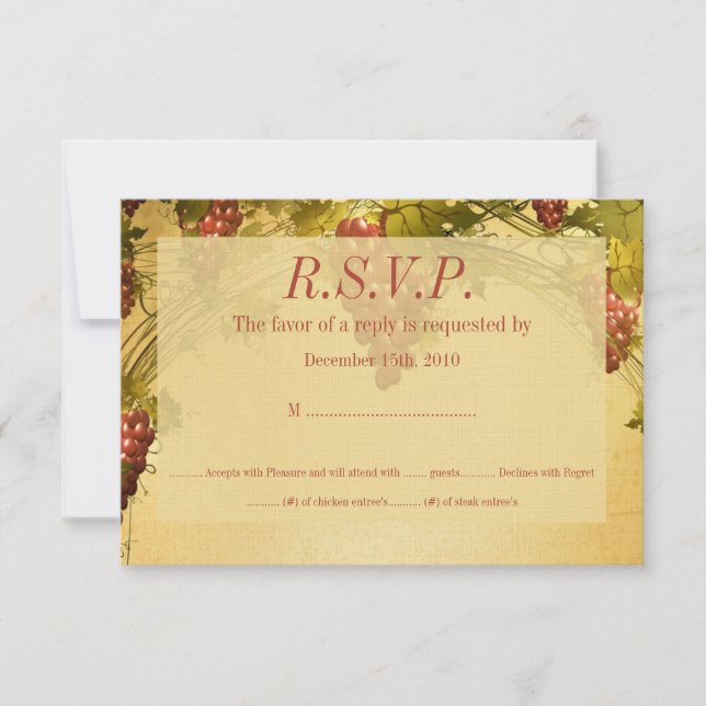 Vineyard Wedding RSVP Card (Front)