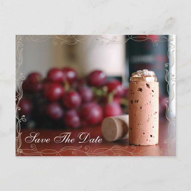 Vineyard Wedding Save The Date Postcards (Front)
