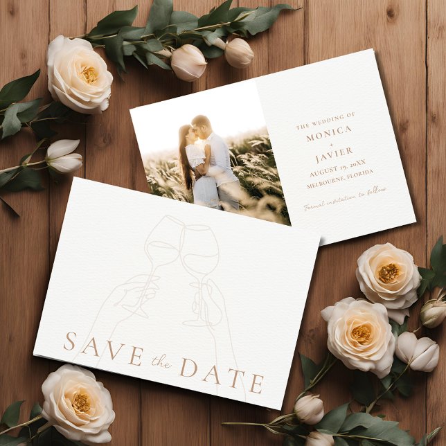 Vineyard Wedding Toast Photo Save the Date  (Vineyard Wedding Toast Photo Save the Date)