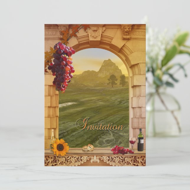 Vineyard Wine Elope or After Wedding Invitation (Standing Front)