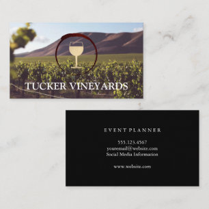 Vineyard   Wine Glass Logo Business Card